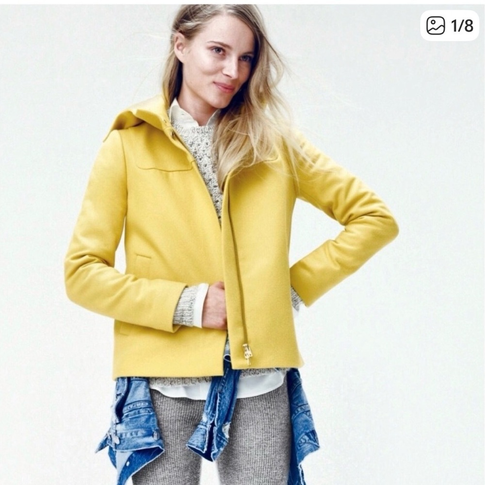 J. Crew Melton Wool Bib Coat with Hood - Picture 1 of 15